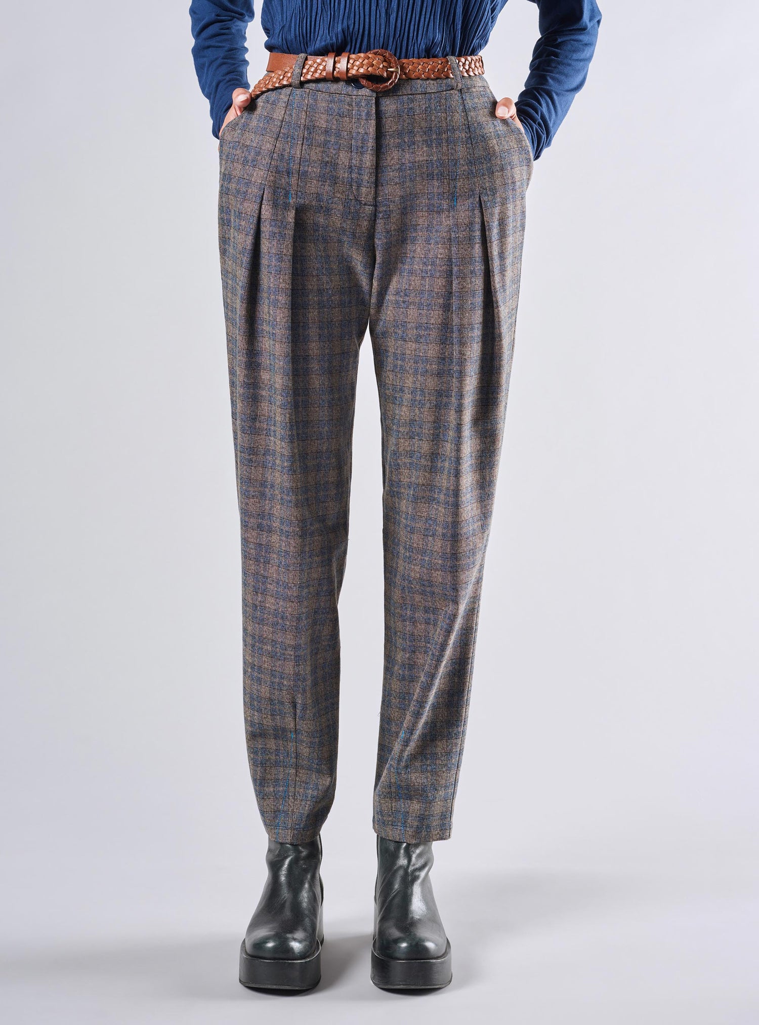 Checked Tailored Trousers