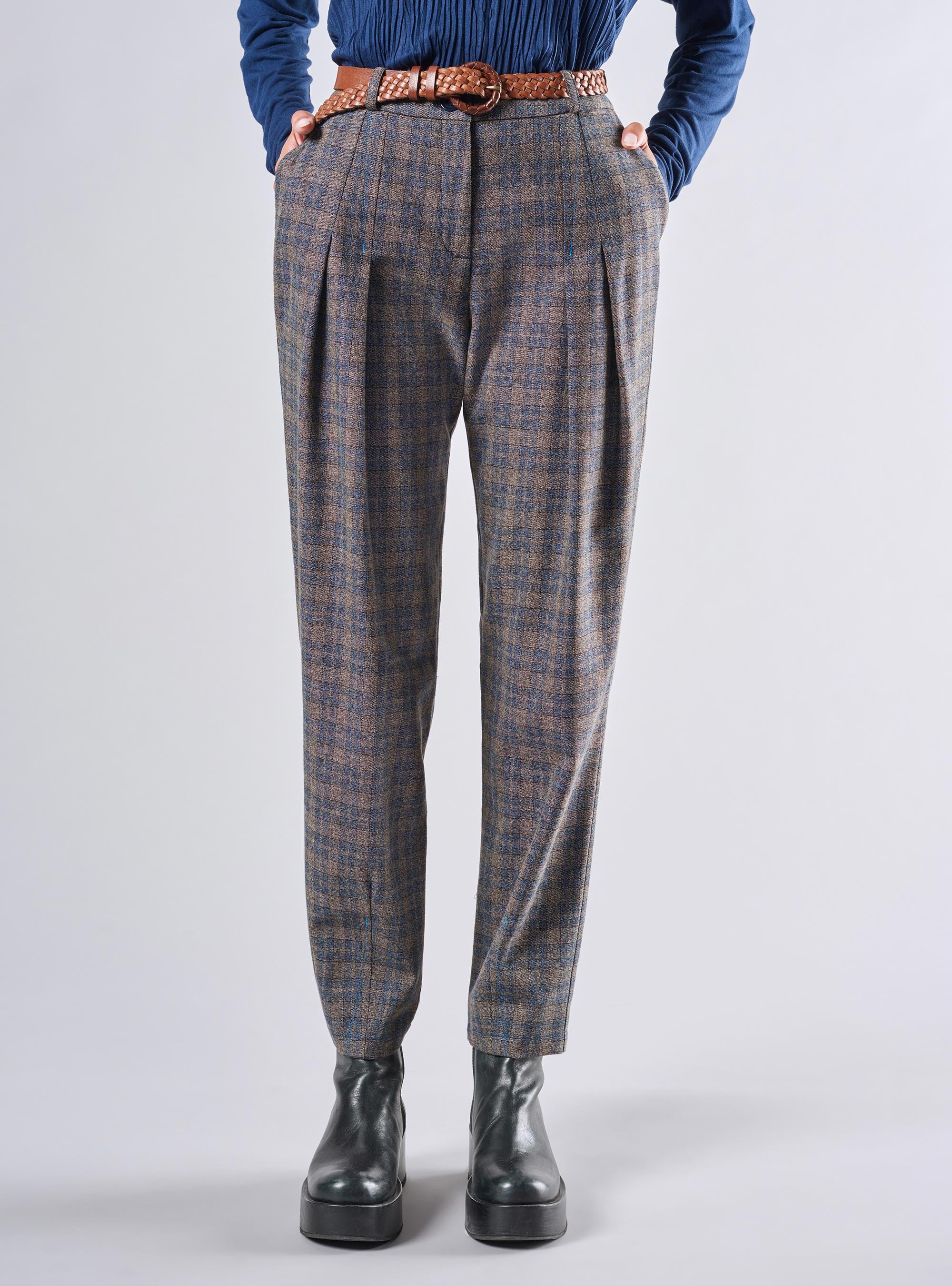Checked Tailored Trousers