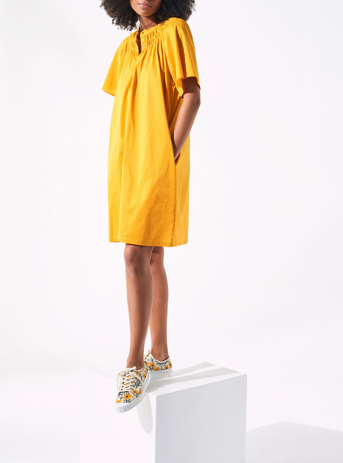 Crushed Pleated Trapeze Spirit Dress