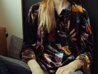 Chemise oversize manches longues imprimée