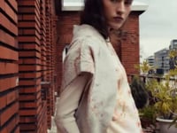 Chemise cintrée manches longues plissée et imprimée